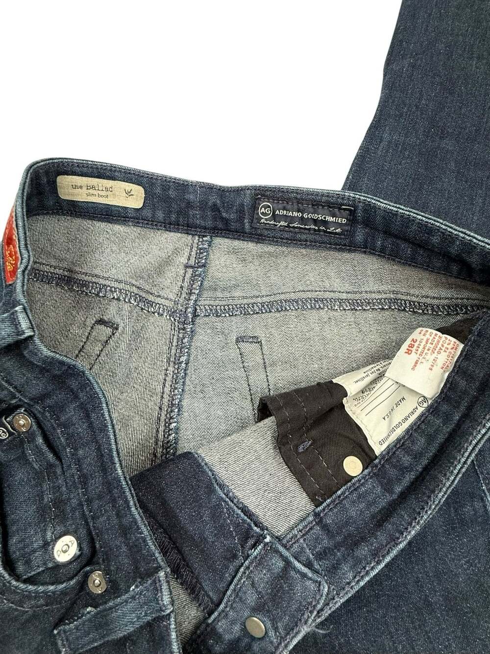 AG Adriano Goldschmied The Ballad Slim Bootcut Jeans Size 28R Dark Wash